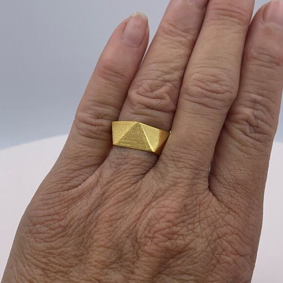 Necklace, gold over stainless, choker length, new never worn, textured, - Picture 13 of 16